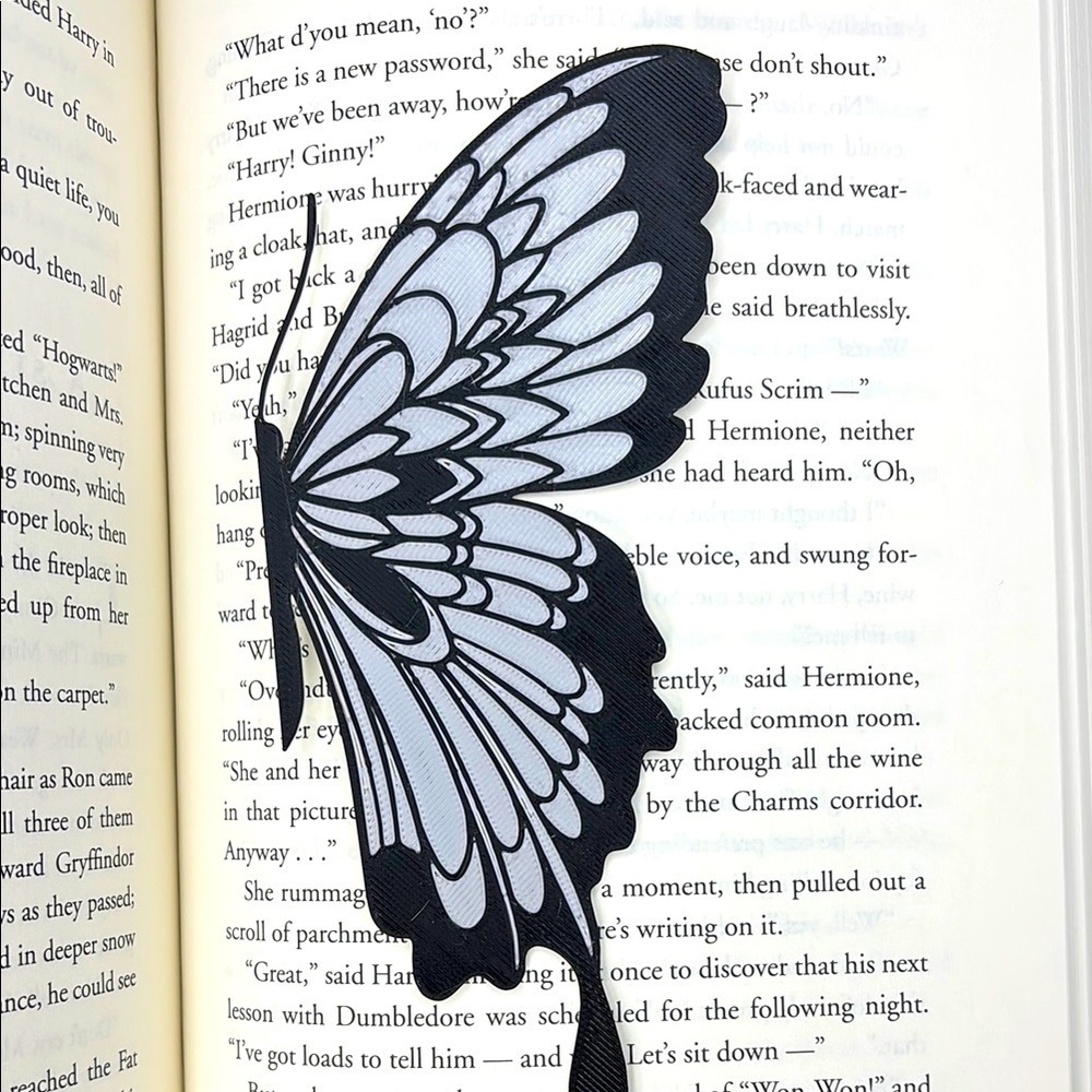 Black and Sliver Butterfly Bookmark